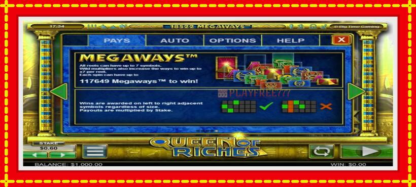 Slot machine Queen of Riches with access to free game online, picture 4