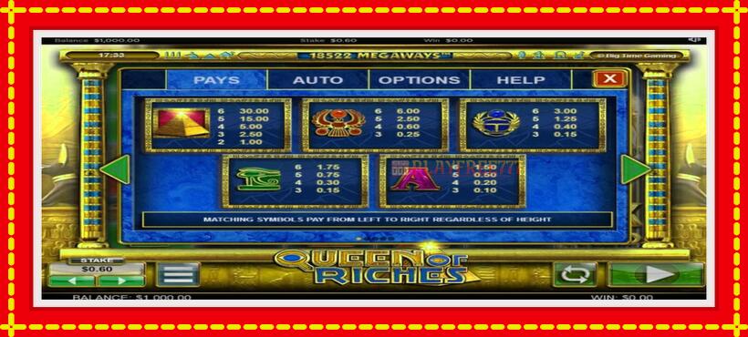 Slot machine Queen of Riches with access to free game online, picture 5