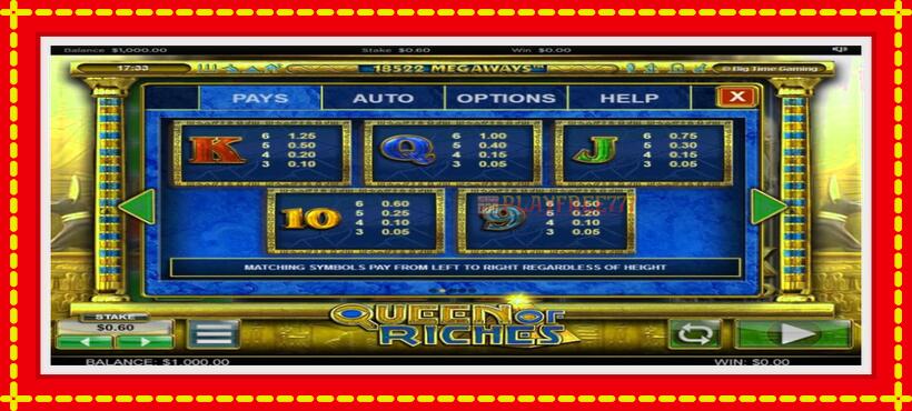 Slot machine Queen of Riches with access to free game online, picture 6