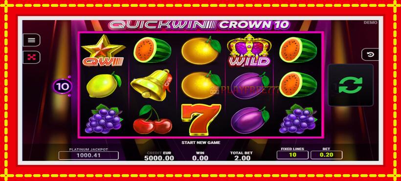 Slot machine Quick Win Crown 10 with access to free game online, picture 1