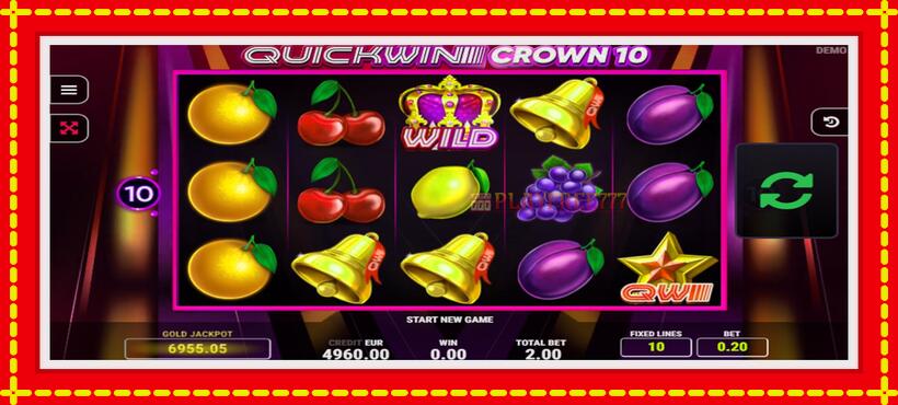 Slot machine Quick Win Crown 10 with access to free game online, picture 2