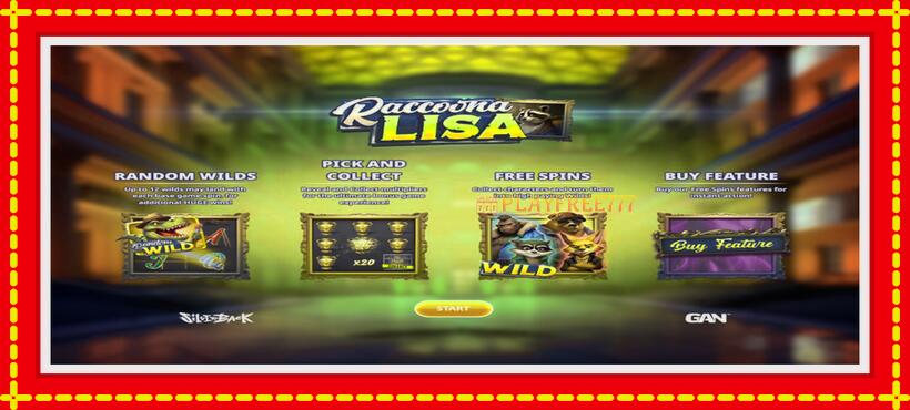 Slot machine Raccoona Lisa with access to free game online, picture 1