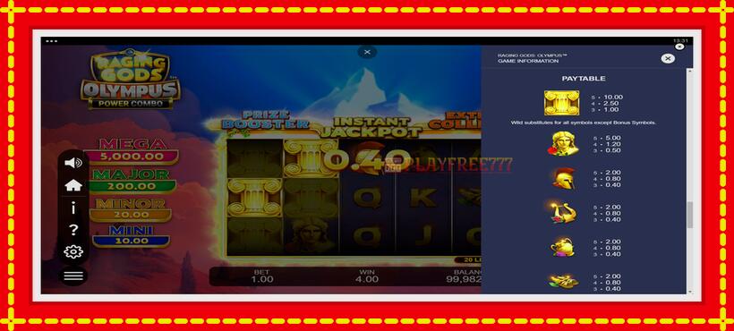 Slot machine Raging Gods: Olympus with access to free game online, picture 6