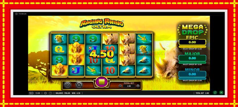 Slot machine Raging Rhino Ultra with access to free game online, picture 2