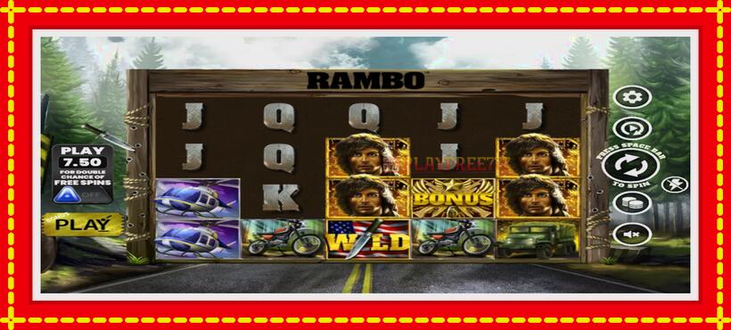 Slot machine Rambo with access to free game online, picture 1