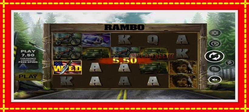 Slot machine Rambo with access to free game online, picture 2