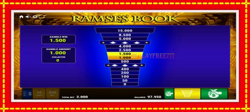 Slot machine Ramses Book with access to free game online, picture 3