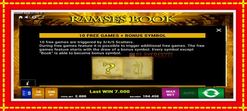 Slot machine Ramses Book with access to free game online, picture 6