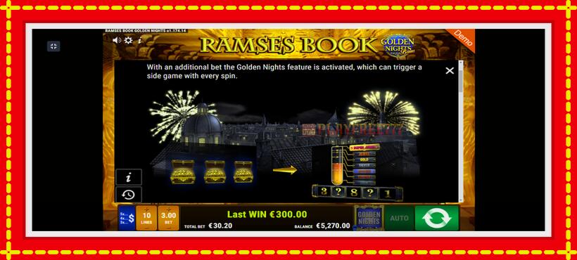 Slot machine Ramses Book Golden Nights with access to free game online, picture 5