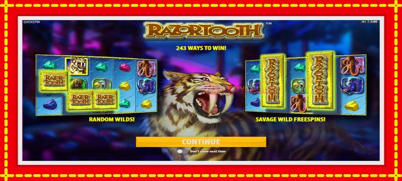 Slot machine Razortooth with access to free game online, picture 1