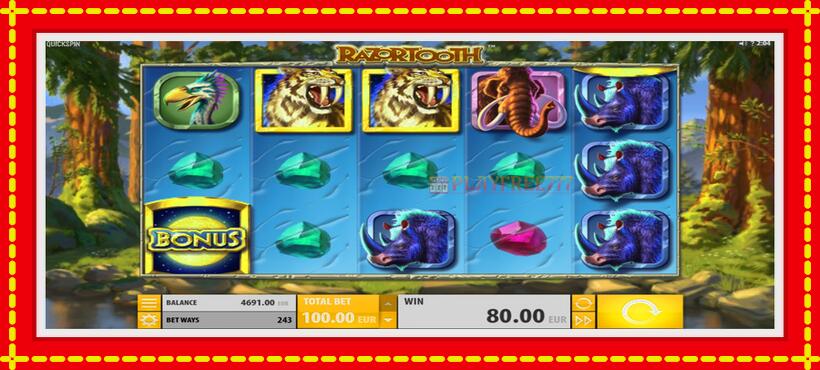 Slot machine Razortooth with access to free game online, picture 3