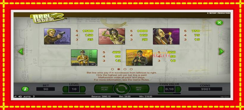 Slot machine Reel Steal with access to free game online, picture 4