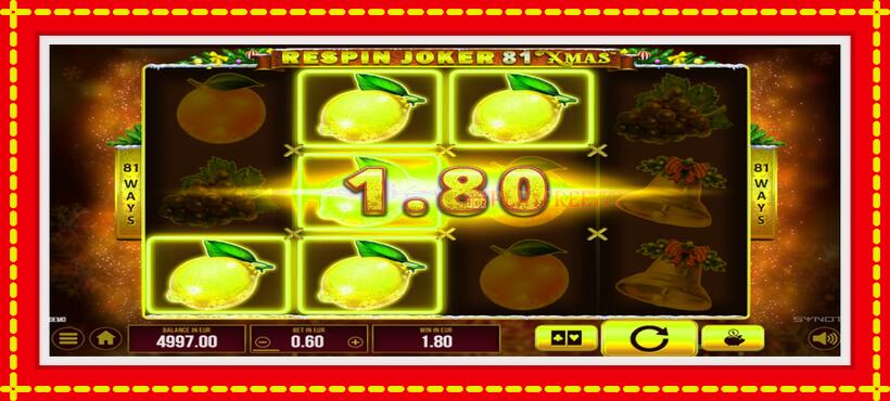 Slot machine Respin Joker 81 Xmas with access to free game online, picture 2