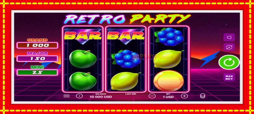 Slot machine Retro Party with access to free game online, picture 1