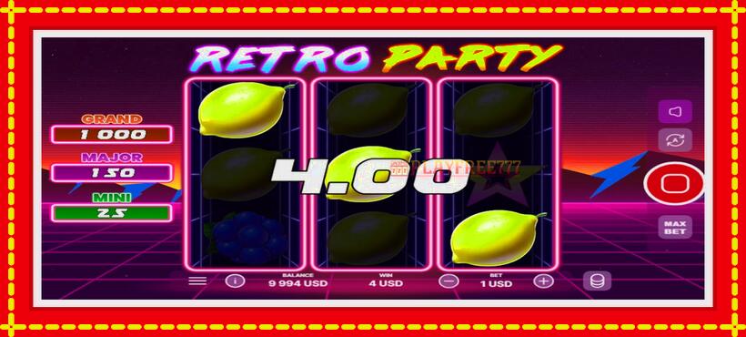 Slot machine Retro Party with access to free game online, picture 3