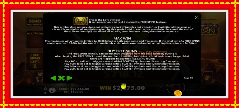 Slot machine Revenge of Loki Megaways with access to free game online, picture 7