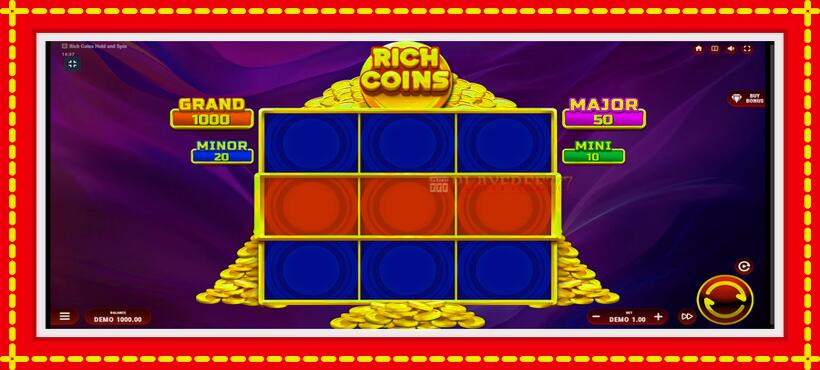 Slot machine Rich Coins Hold and Spin with access to free game online, picture 1