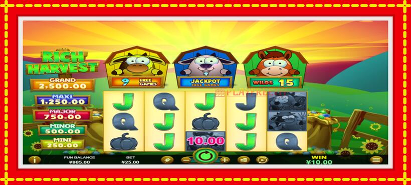 Slot machine Rich Harvest with access to free game online, picture 2