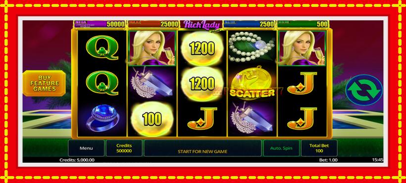 Slot machine Rich Lady Deluxe with access to free game online, picture 2