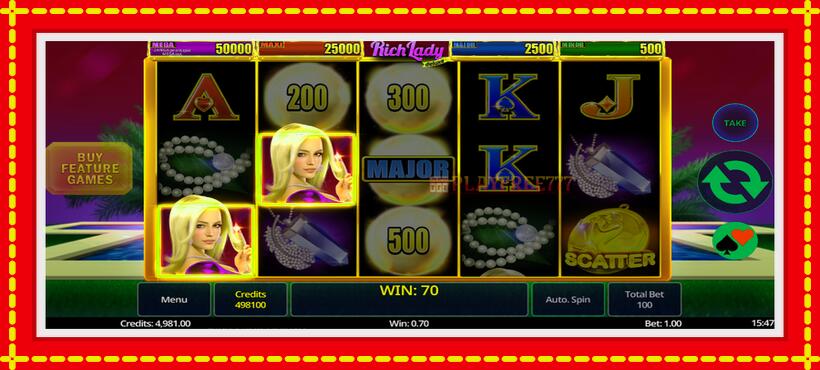 Slot machine Rich Lady Deluxe with access to free game online, picture 3