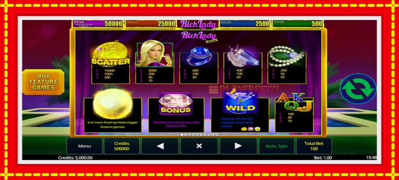 Slot machine Rich Lady Deluxe with access to free game online, picture 5