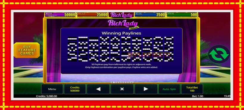 Slot machine Rich Lady Deluxe with access to free game online, picture 6