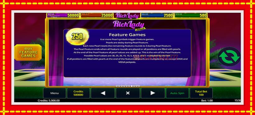 Slot machine Rich Lady Deluxe with access to free game online, picture 7