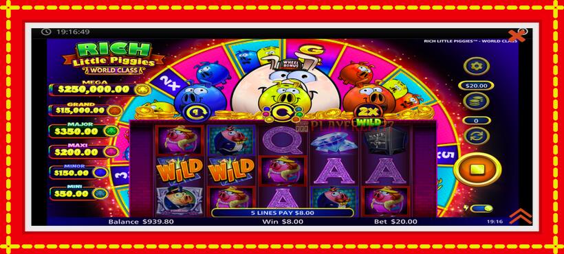 Slot machine Rich Little Piggies World Class with access to free game online, picture 4