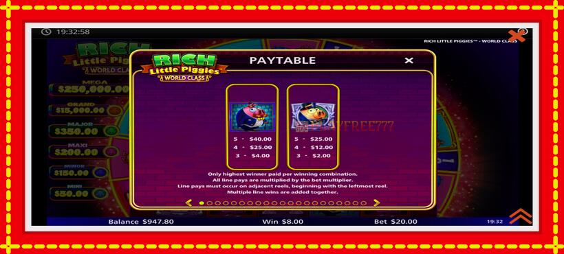 Slot machine Rich Little Piggies World Class with access to free game online, picture 5