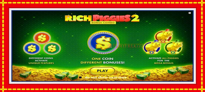 Slot machine Rich Piggies 2: Bonus Combo with access to free game online, picture 1