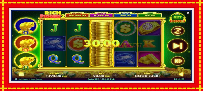 Slot machine Rich Piggies 2: Bonus Combo with access to free game online, picture 3