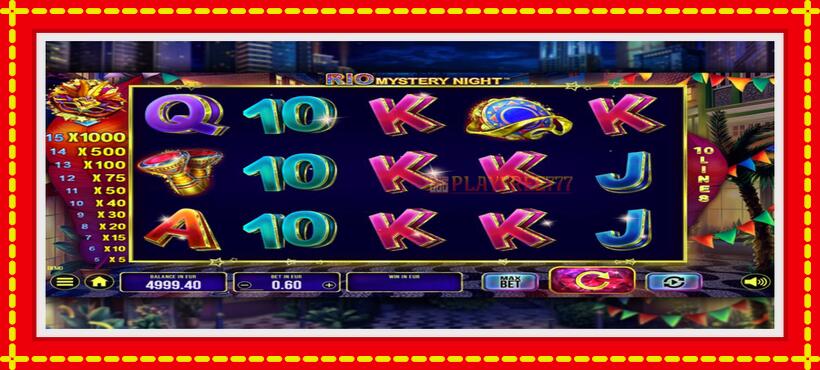 Slot machine Rio Mystery Night with access to free game online, picture 1