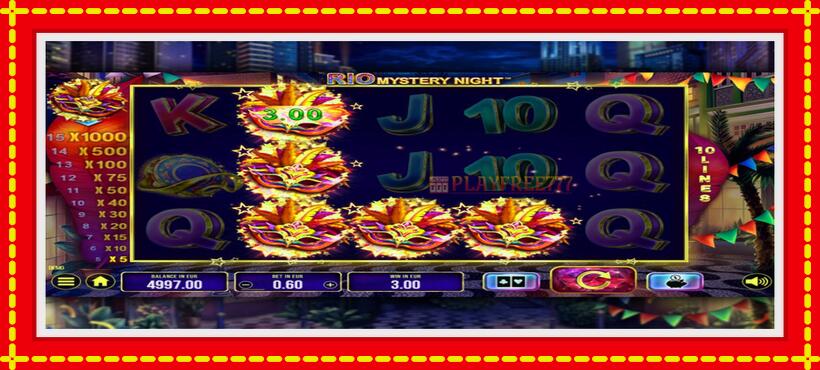 Slot machine Rio Mystery Night with access to free game online, picture 2