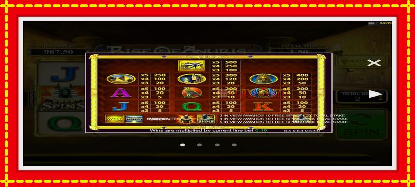 Slot machine Rise of Anubis with access to free game online, picture 4