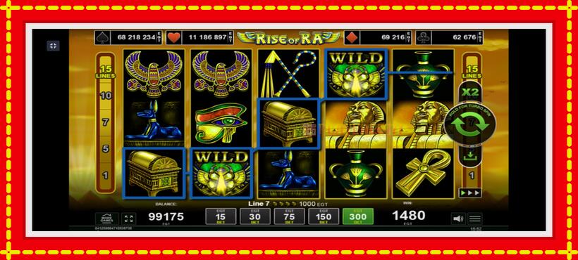 Slot machine Rise of Ra with access to free game online, picture 2