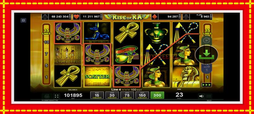 Slot machine Rise of Ra with access to free game online, picture 3