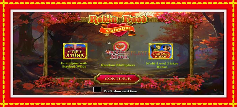 Slot machine Robin Hood Valentine with access to free game online, picture 1