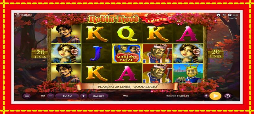 Slot machine Robin Hood Valentine with access to free game online, picture 2