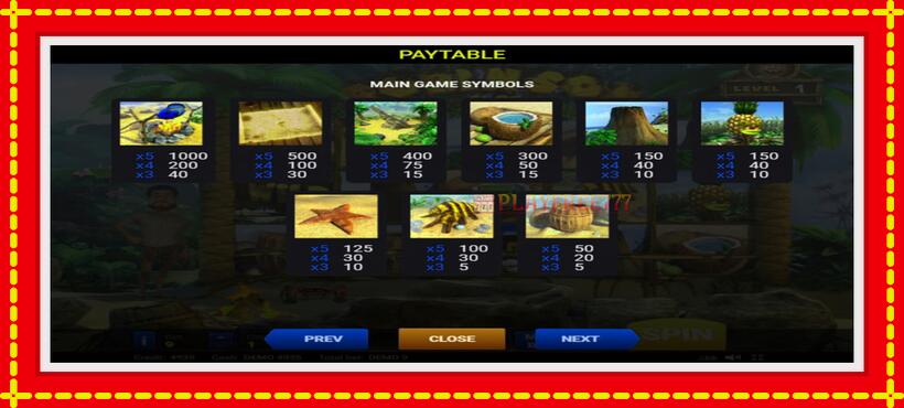 Slot machine Robinson with access to free game online, picture 5