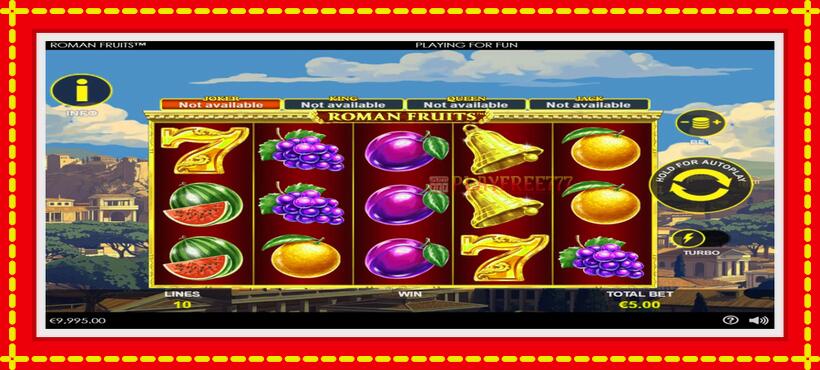 Slot machine Roman Fruits with access to free game online, picture 2