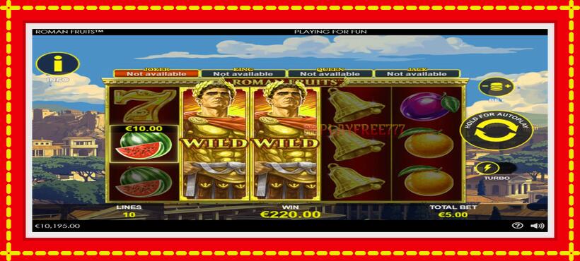 Slot machine Roman Fruits with access to free game online, picture 3