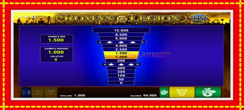 Slot machine Roman Legion Golden Nights with access to free game online, picture 3