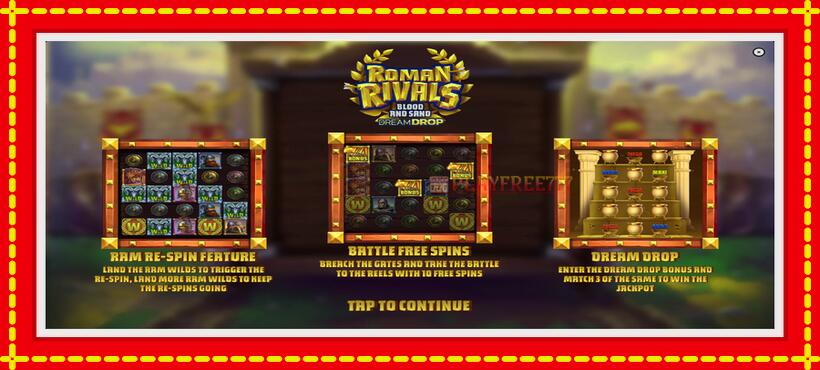 Slot machine Roman Rivals Blood and Sand Dream Drop with access to free game online, picture 1