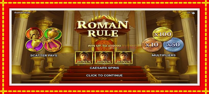 Slot machine Roman Rule with access to free game online, picture 1