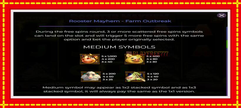 Slot machine Rooster Mayhem Farm Outbreak with access to free game online, picture 5