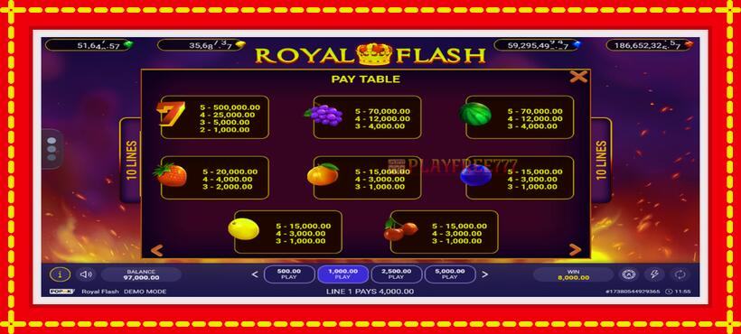 Slot machine Royal Flash with access to free game online, picture 4