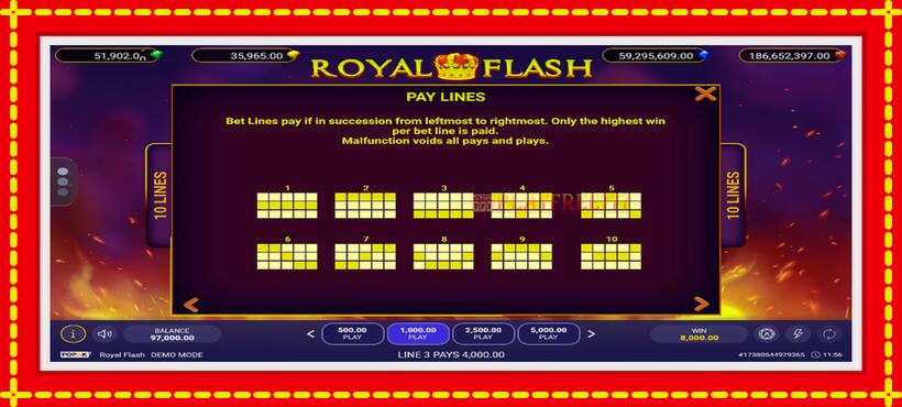 Slot machine Royal Flash with access to free game online, picture 5