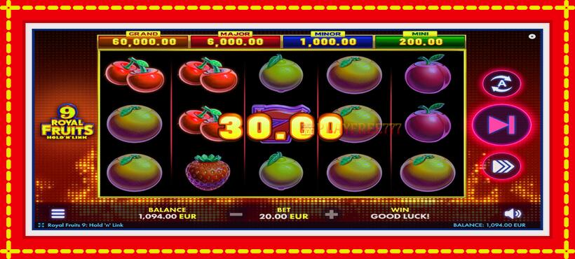 Slot machine Royal Fruits 9: Hold N Link with access to free game online, picture 3