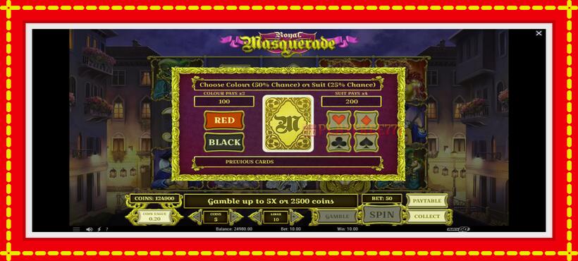 Slot machine Royal Masquerade with access to free game online, picture 4