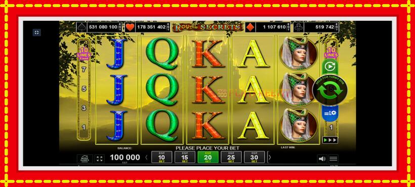 Slot machine Royal Secrets with access to free game online, picture 1